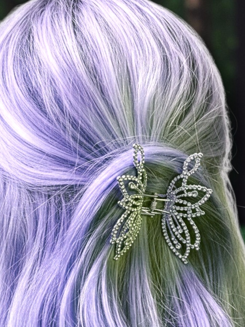 Gold and Rhinestone Butterfly Hair Clip NWT